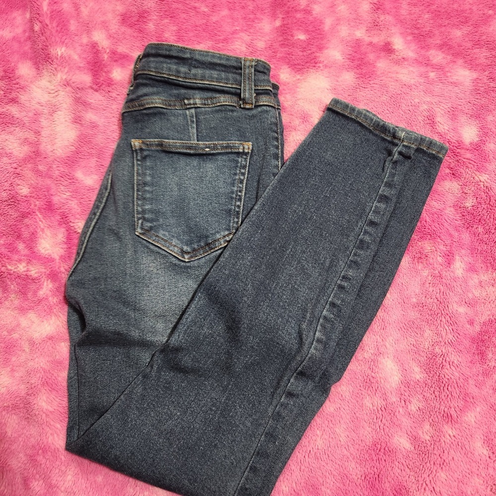 Pilcro and the‎ Letterpress Anthropologie High Rise Skinny Button Fly Jeans 26